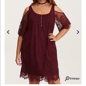 ISO TORRID SIZE 0 trapeze cold shoulder dress.